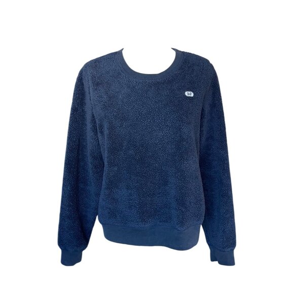 Abercrombie & Fitch Womens Graphic Crewneck Sweatshirt Size M Navy Preppy Y2K - Picture 1 of 7